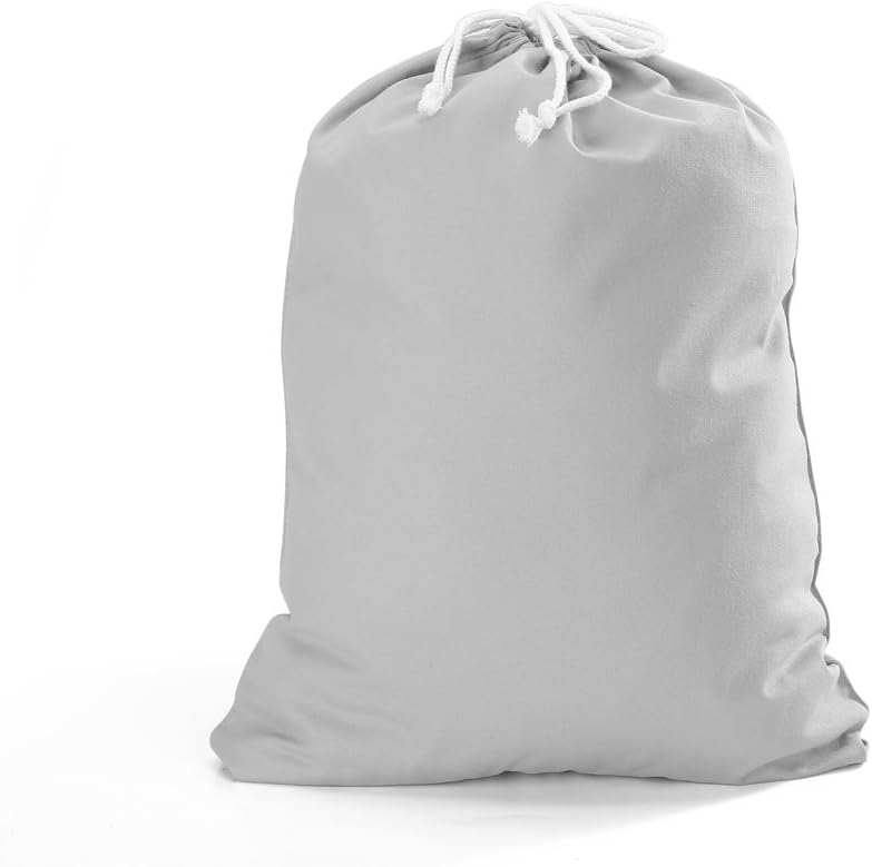 Augbunny Cotton Canvas Laundry Bags – Light Grey, Large, 2 Pack