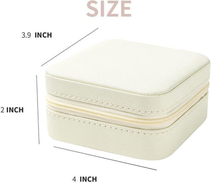 KElofoN Travel Jewelry Case with Mirror – White