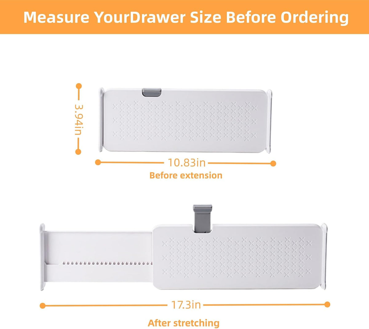 Adjustable Drawer Dividers with Inserts – White, 2 Pack