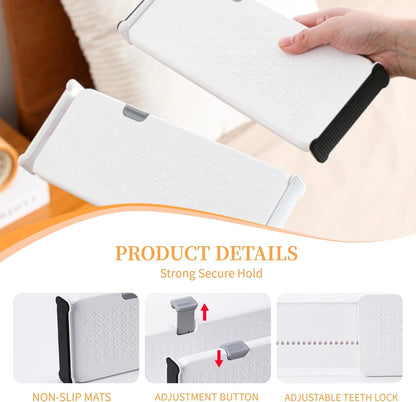 Adjustable Drawer Dividers with Inserts – White, 2 Pack
