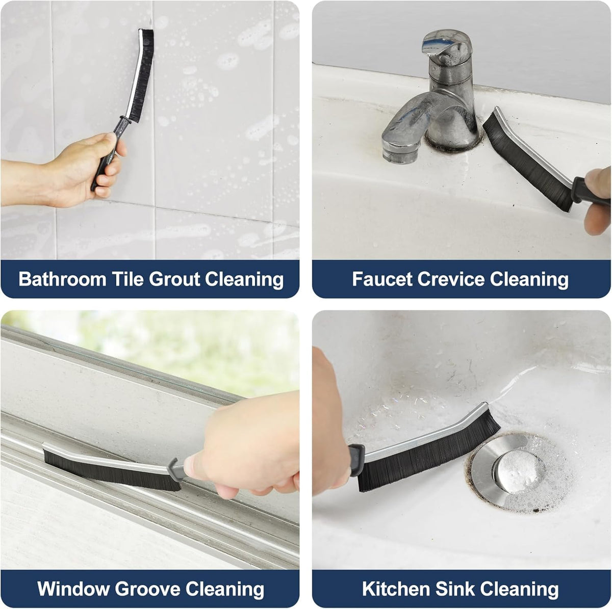 Crevice Cleaning Brushes – Black, 3 Pack