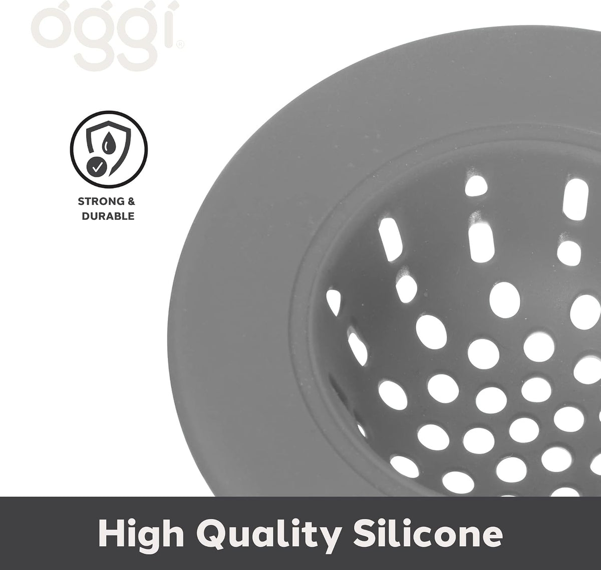 OGGI Silicone Sink Strainer – Gray, Single Pack